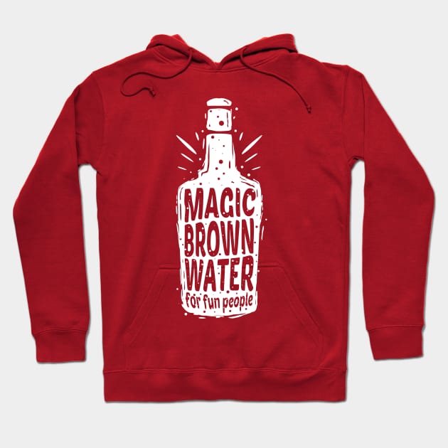 Bourbon bottle Funny Definition Drinking Quote Magic Brown Water For Fun People Vintage Hoodie by A Comic Wizard